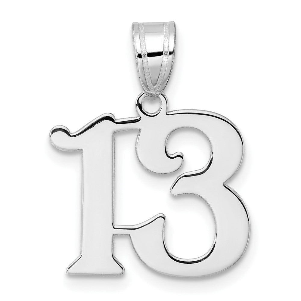 14kw Polished Number 13 Pendant - 2