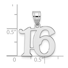 14kw Polished Number 16 Pendant - 2
