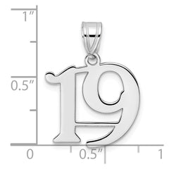14kw Polished Number 19 Pendant