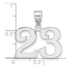 14kw Polished Number 23 Pendant