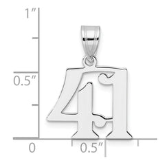 14kw Polished Number 41 Pendant