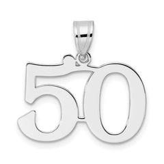 14kw Polished Number 50 Pendant - 2