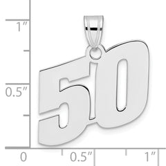 14kw Polished Block Number 50 Pendant