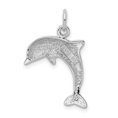14k White Gold Dolphin Charm - 3