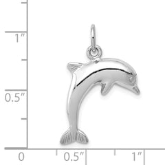 14k White Gold Dolphin Charm - 3