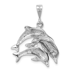 14k White Gold Dolphin Charm - 2