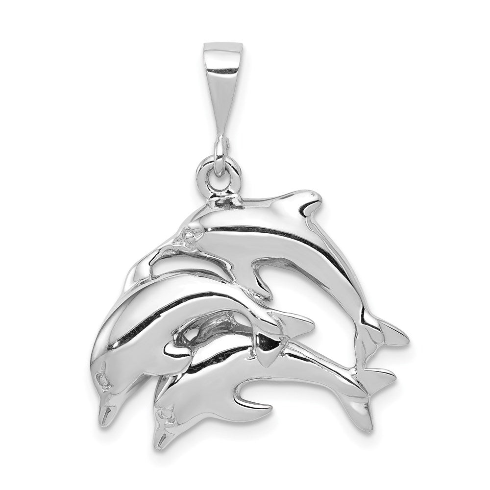 14k White Gold Dolphin Charm - 2