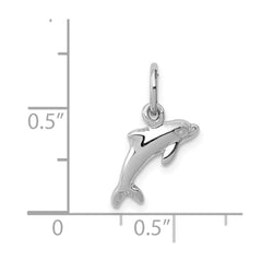 14k White Gold Dolphin Charm - 4