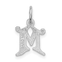 14KW Diamond-cut Letter M Initial Charm
