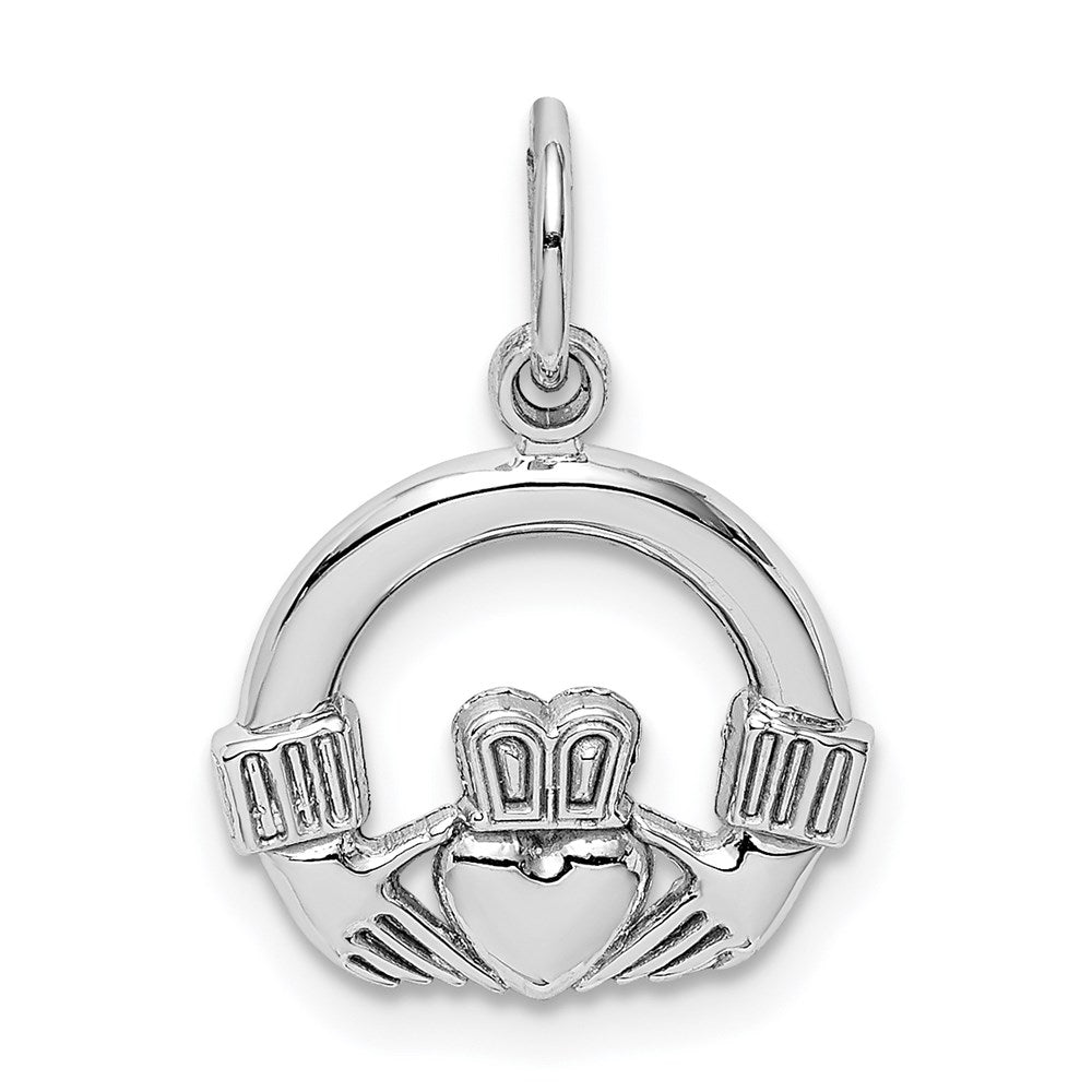 14k White Gold Claddagh Charm - 2