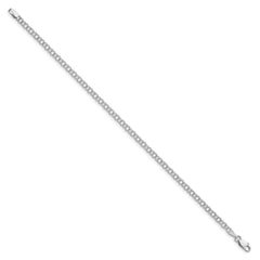 14k White Gold 3mm Solid Double Link 8 inch Charm Bracelet