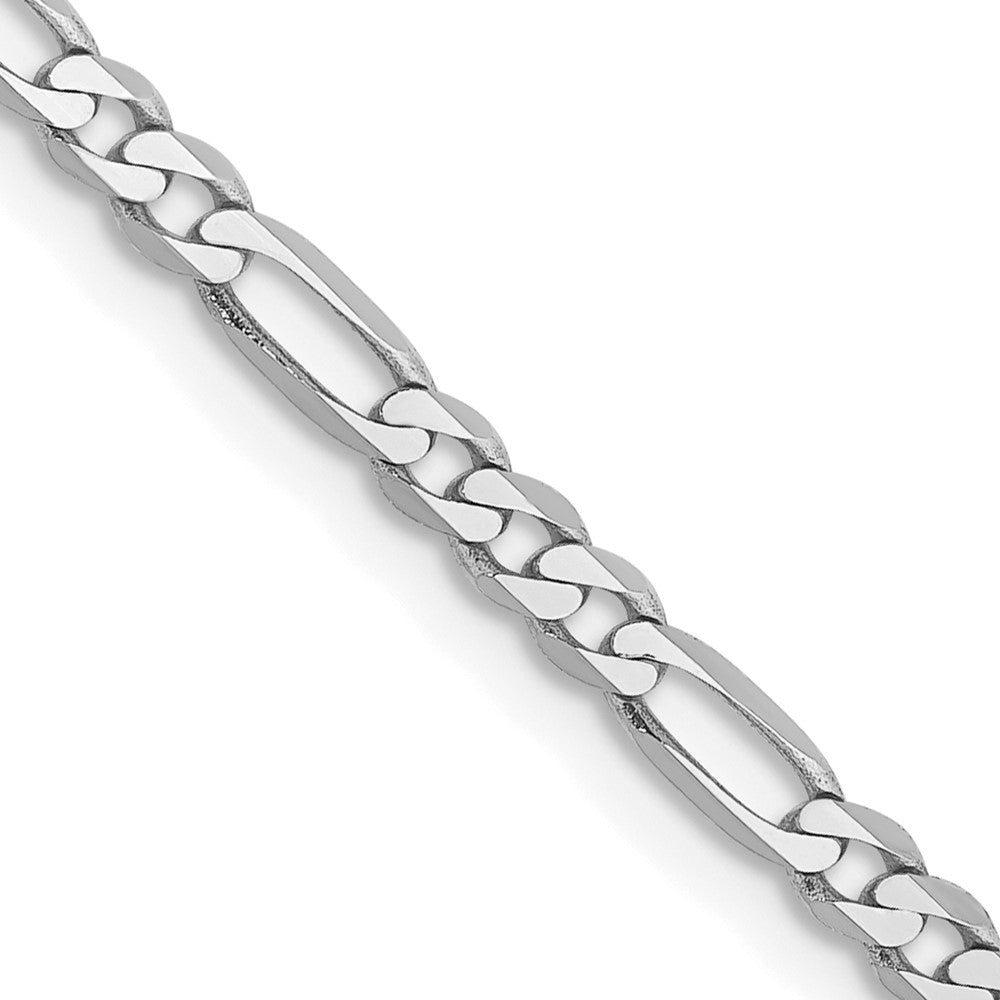 14K White Gold 22 inch 2.75mm Flat Figaro with Lobster Clasp Chain
