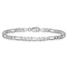 14k WG 4mm Flat Figaro Chain