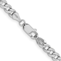 14K White Gold 26 inch 4.5mm Flat Figaro with Lobster Clasp Chain