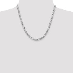 14K White Gold 20 inch 5.5mm Flat Figaro with Lobster Clasp Chain
