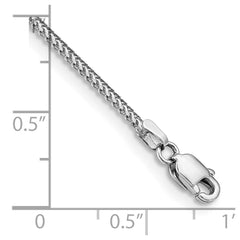 14K White Gold 7 inch 1mm Franco with Lobster Clasp Bracelet