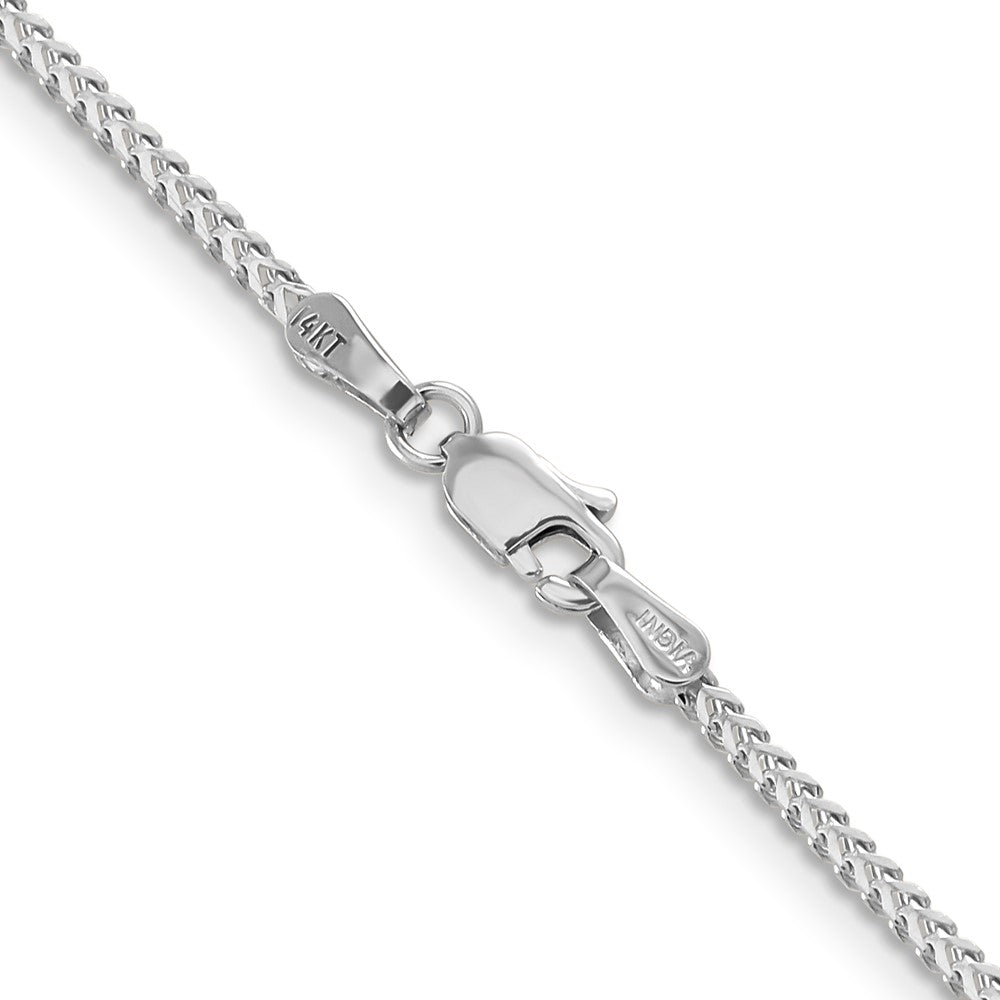 14K White Gold 22 inch 1.3mm Franco with Lobster Clasp Chain