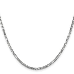 14K White Gold 20 inch 2mm Franco with Lobster Clasp Chain