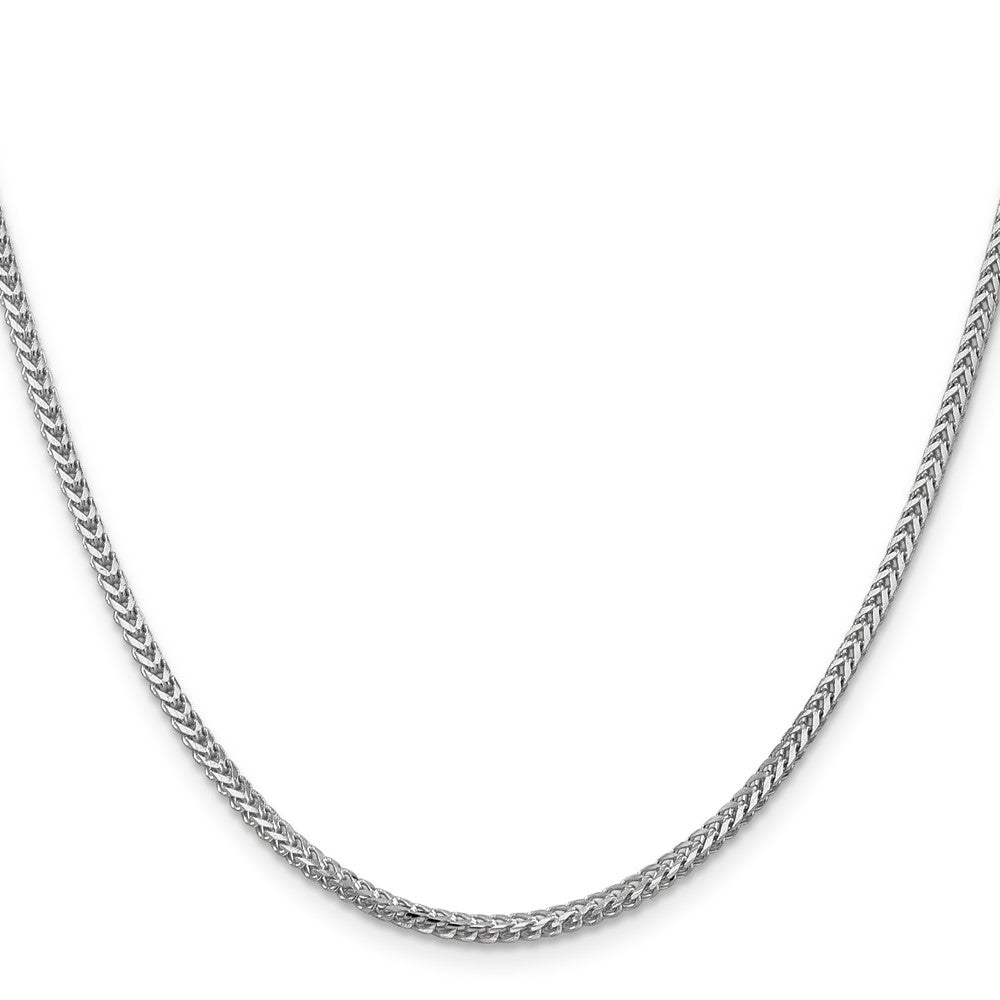 14K White Gold 24 inch 2mm Franco with Lobster Clasp Chain