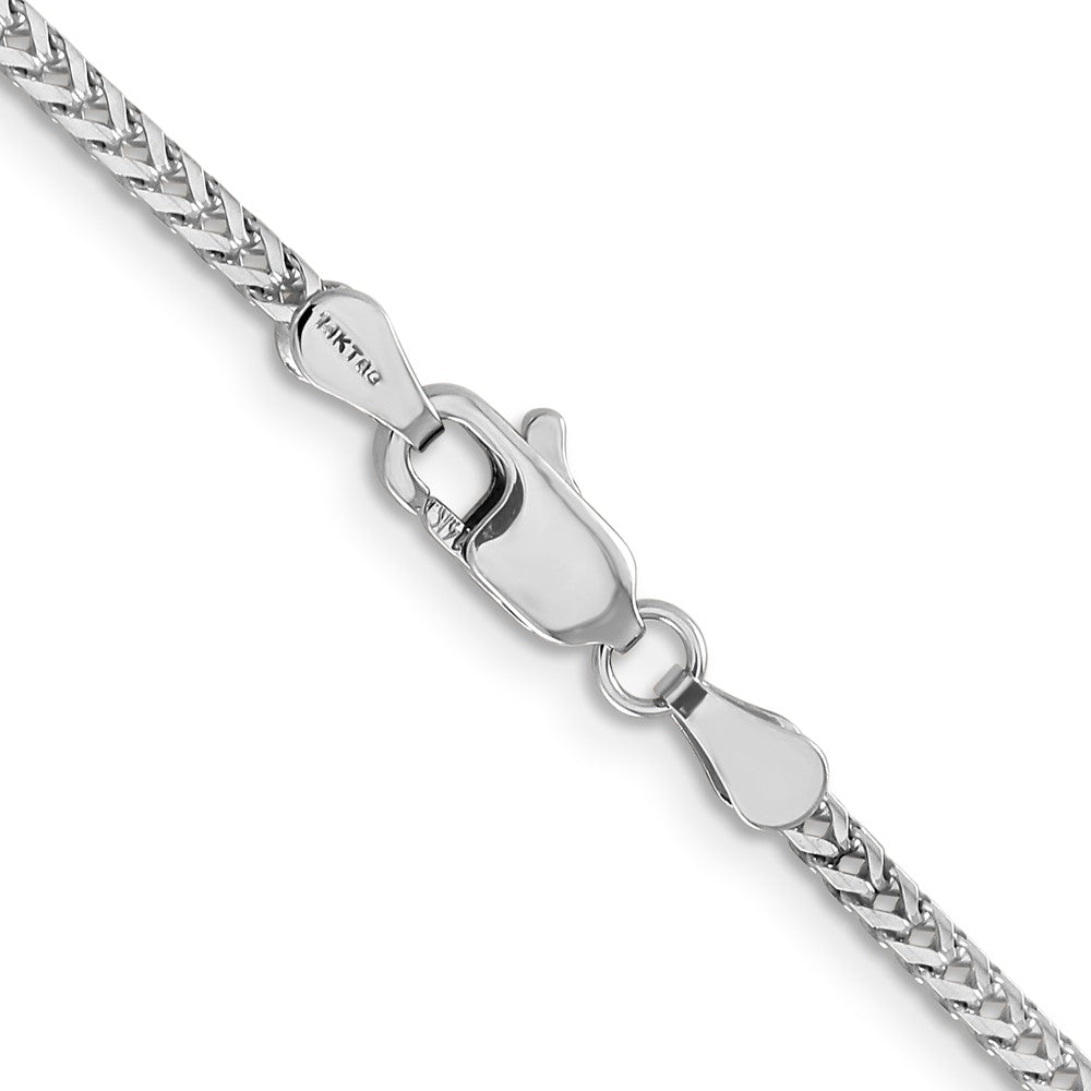 14K White Gold 24 inch 2mm Franco with Lobster Clasp Chain