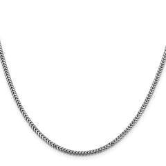 14K White Gold 22 inch 2.3mm Franco with Lobster Clasp Chain