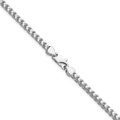 14K White Gold 26 inch 3mm Franco with Fancy Lobster Clasp Chain