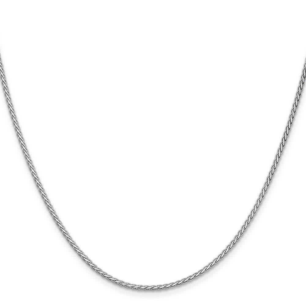 14K White Gold 20 inch 1.9mm Flat Wheat with Lobster Clasp Chain