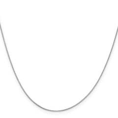 14K White Gold 24 inch .5mm Box with Spring Ring Clasp Chain