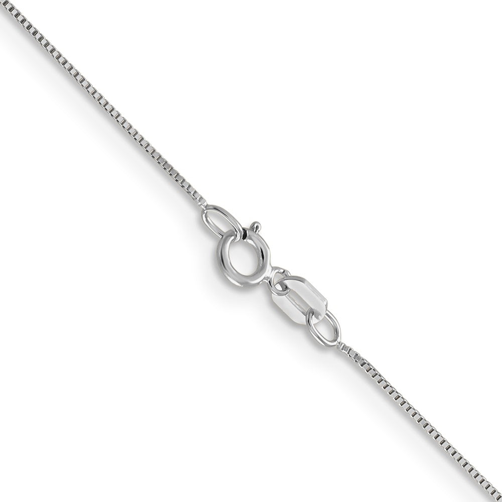 14K White Gold 22 inch .5mm Box with Spring Ring Clasp Chain