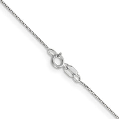 14K White Gold 24 inch .5mm Box with Spring Ring Clasp Chain