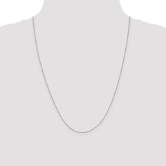 14K White Gold 24 inch .5mm Box with Spring Ring Clasp Chain