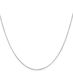 14K White Gold 28 inch .5mm Box with Lobster Clasp Chain