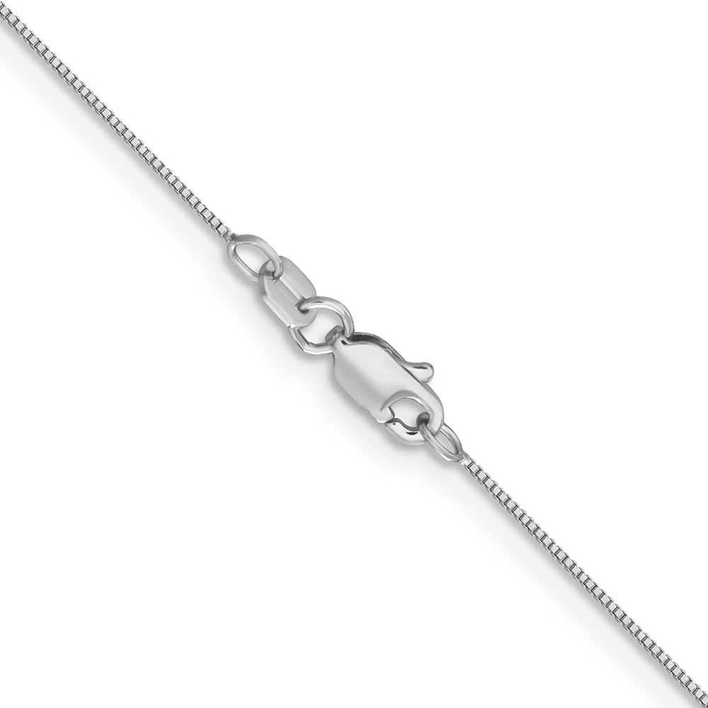 14K White Gold 16 inch .5mm Box with Lobster Clasp Chain