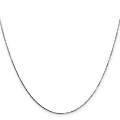 14K White Gold 22 inch .7mm Box with Spring Ring Clasp Chain