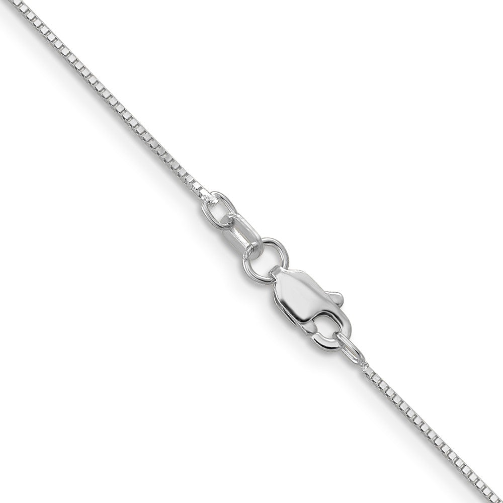 14K White Gold 28 inch .7mm Box with Spring Ring Clasp Chain