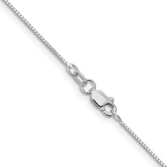 14K White Gold 18 inch .7mm Box with Spring Ring Clasp Chain