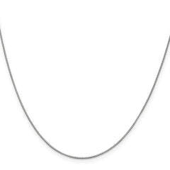 14K White Gold 24 inch .7mm Box with Lobster Clasp Chain