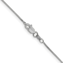 14K White Gold 24 inch .7mm Box with Lobster Clasp Chain