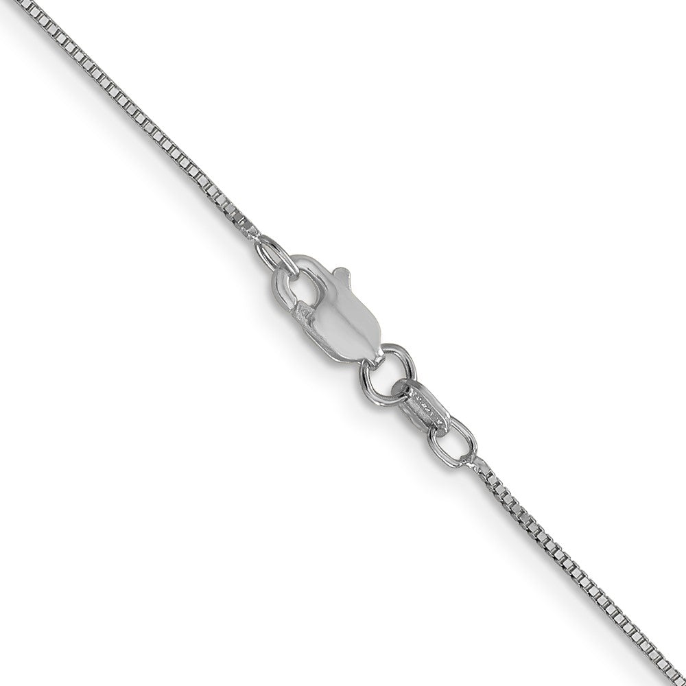 14K White Gold 26 inch .7mm Box with Lobster Clasp Chain