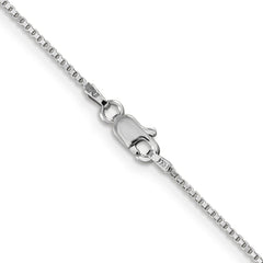 14K White Gold 22 inch 1mm Box with Lobster Clasp Chain