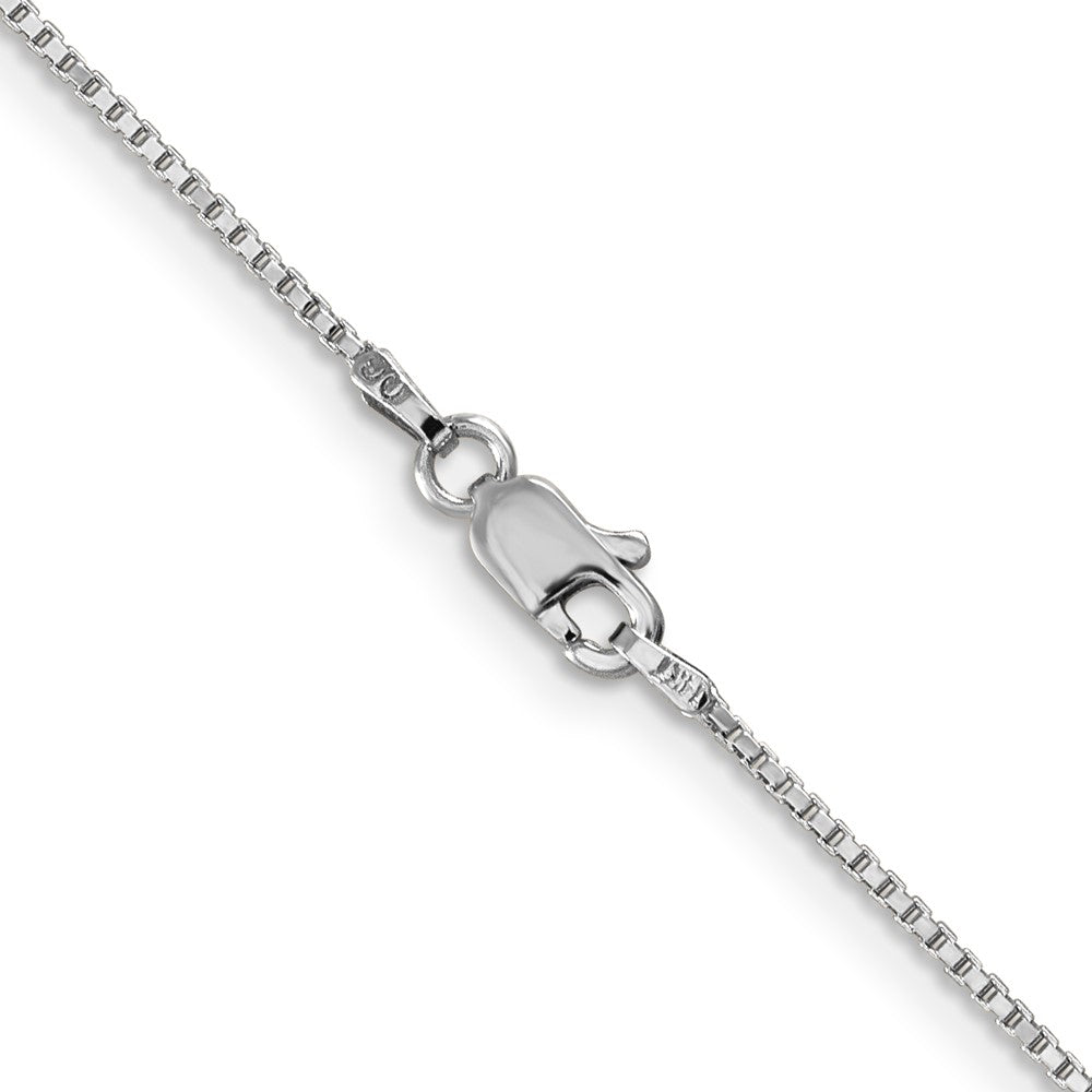 14K White Gold 28 inch 1mm Box with Lobster Clasp Chain