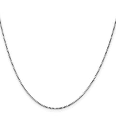 14K White Gold 30 inch 1.05mm Box with Lobster Clasp Chain