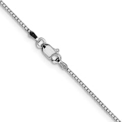 14K White Gold 30 inch 1.05mm Box with Lobster Clasp Chain