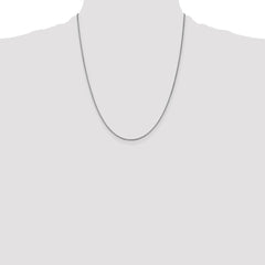 14K White Gold 22 inch 1.05mm Box with Lobster Clasp Chain