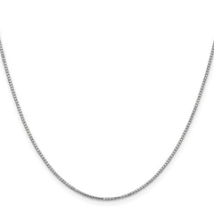 14K White Gold 24 inch 1.1mm Box with Lobster Clasp Chain