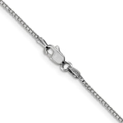 14K White Gold 18 inch 1.1mm Box with Lobster Clasp Chain