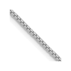14K White Gold 28 inch 1.1mm Box with Lobster Clasp Chain