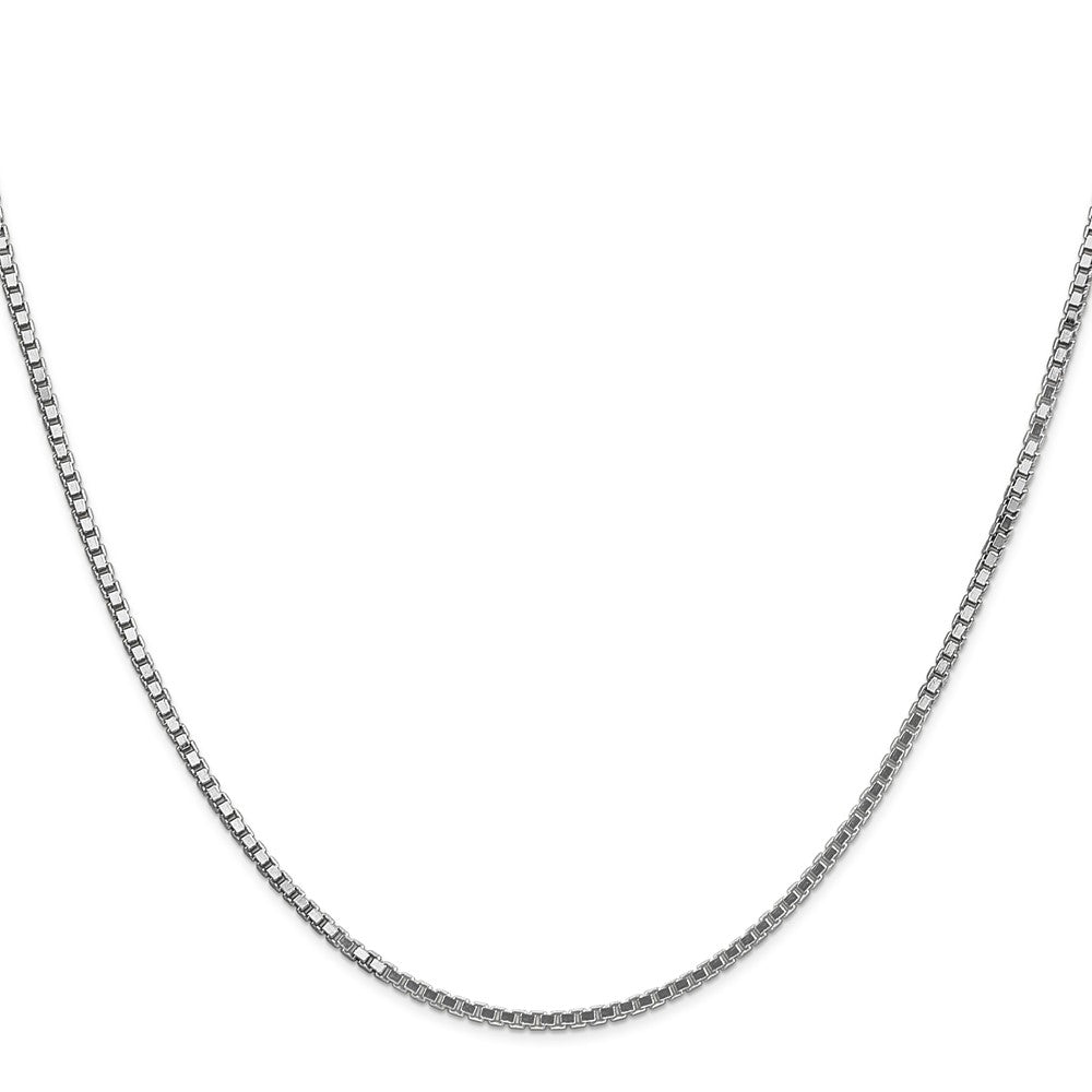 14K White Gold 16 inch 1.5mm Box with Lobster Clasp Chain