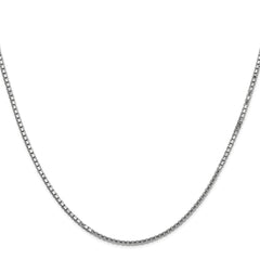 14K White Gold 26 inch 1.5mm Box with Lobster Clasp Chain