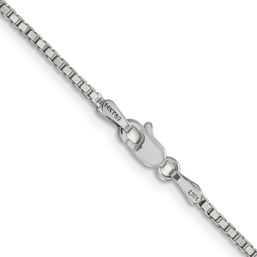 14K White Gold 16 inch 1.5mm Box with Lobster Clasp Chain